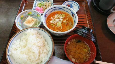 日の出食堂さんのもつ煮定食