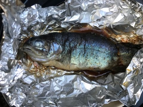 ニジマスのホイル焼き完成