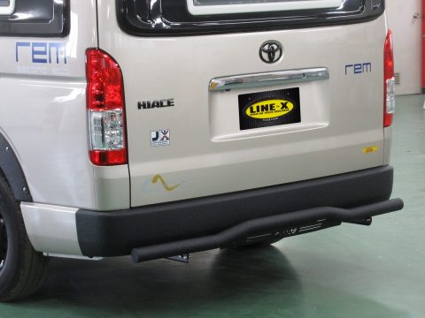 JAOS スキッドバーブラック LINE-X施工 JAOS スキッドバーブラック LINE-X施工