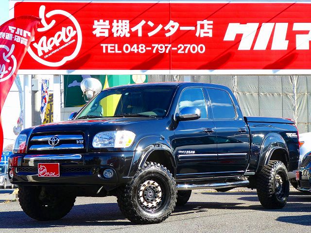 新車並行　２００６年式　タンドラ　４ＷＤ　ダブルキャブ　ＳＲ５　Ｖ８　リフトアップ　ベンチシート(構造変更済)　ＬＥＥＲハードトノカバー　Ｓｔｒａｄａ７インチＨＤＤナビ　１７インチアルミ　ＪＢＬサウンド