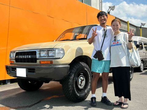 ランクル80！！オールペイント：ベージュ♪角目ヘッドライトのクラシックスタイル♪
